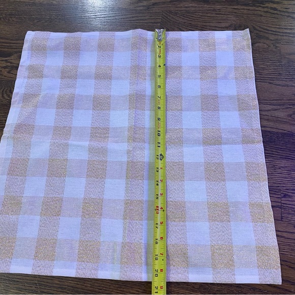 4 pack 20X20" Kitchen plaid towels gold ivory rustic shimmer metallic copper - Picture 4 of 10